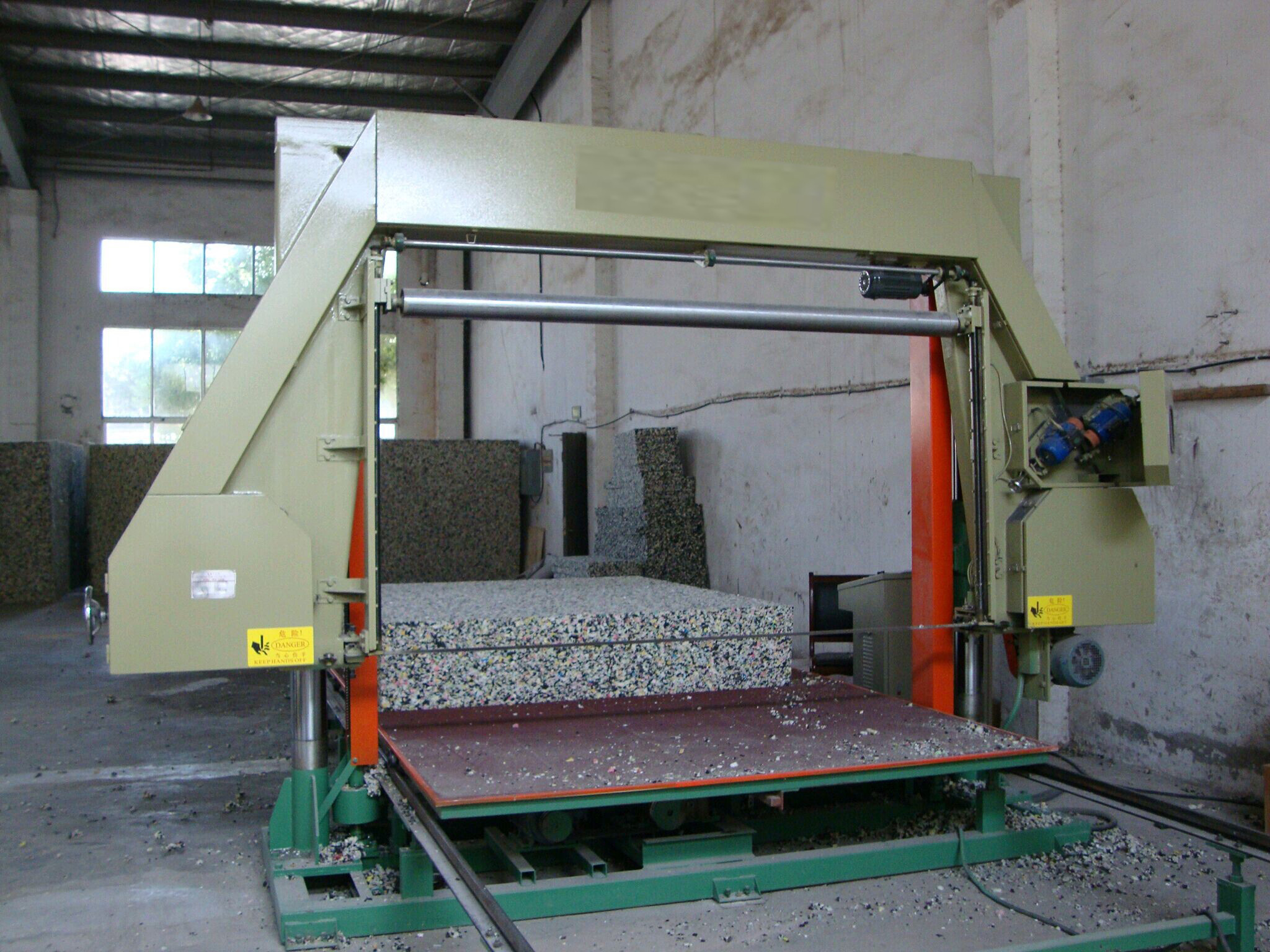 Horizontal Foam Cutting Machine With Frequency Conversion System , Sponge mattress Production Line