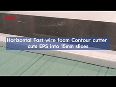 Horizontal fast wire contour cutter cuts EPS into 15mm slices
